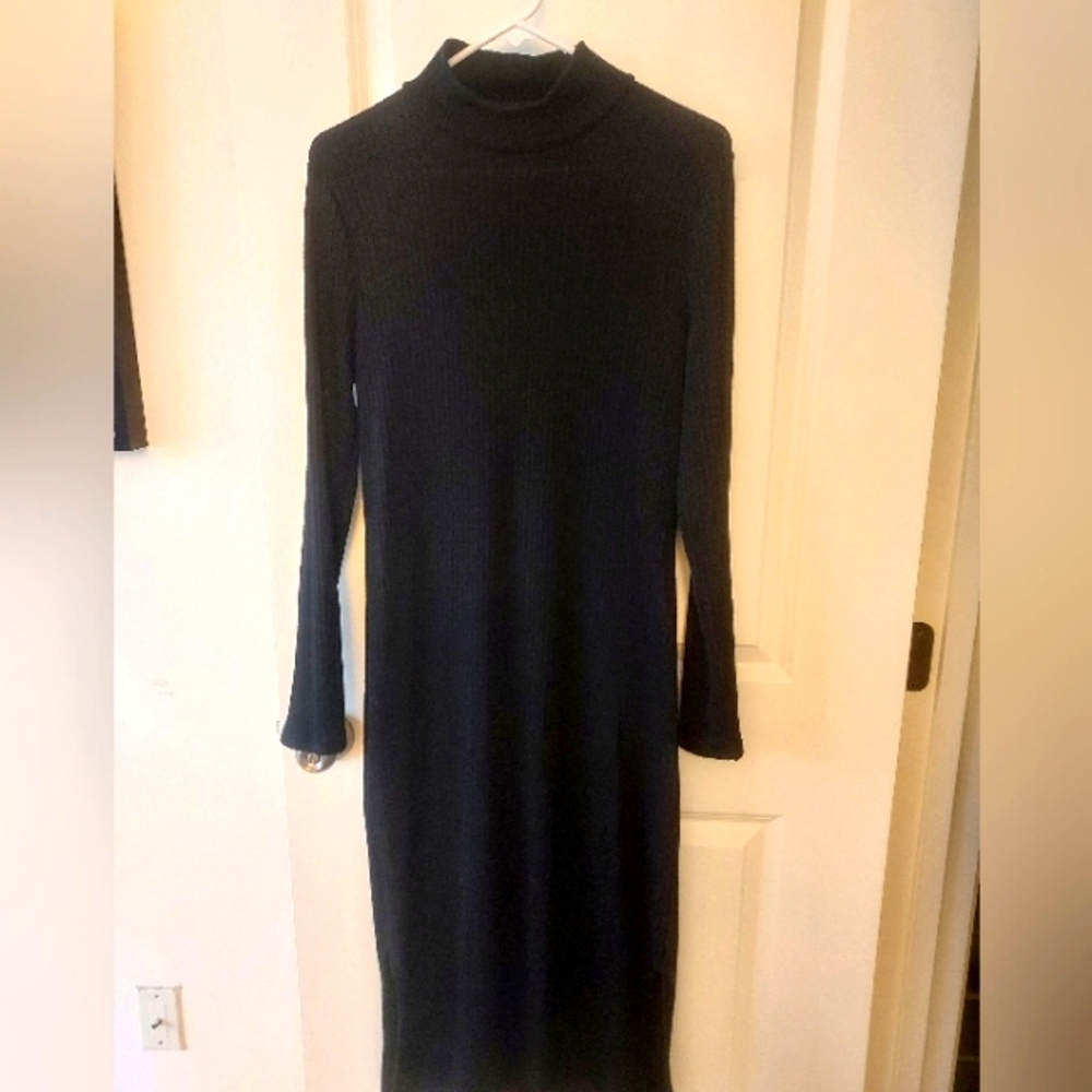 Banana Republic Black Ribbed Dress